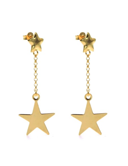 Orecchini Stella Pendente in Argento 925 Placcato Oro