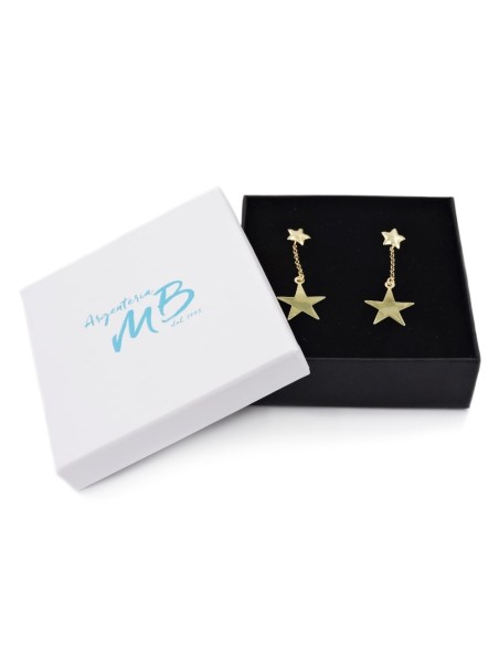 Orecchini Stella Pendente in Argento 925 Placcato Oro