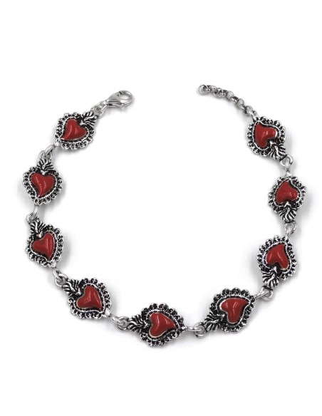 Armband Heiliges Herz aus Emailliertem Sterlingsilber