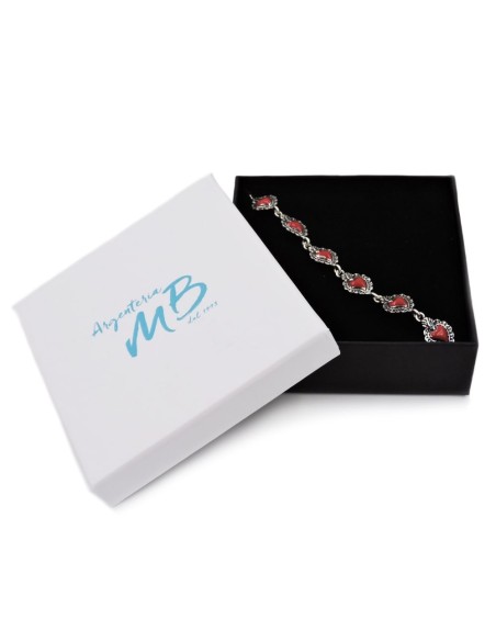 Enamelled Solid Silver Holy Heart Bracelet 