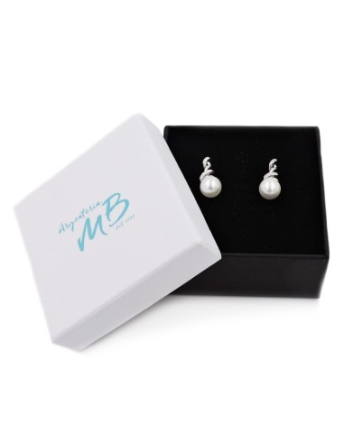 Orecchini Vortice in Argento 925 con Perle e...