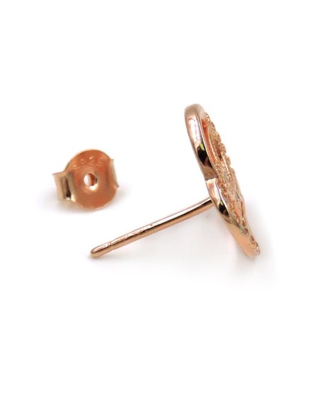Orecchini Cuore con Gufi in Argento 925 e Zirconi Bianchi