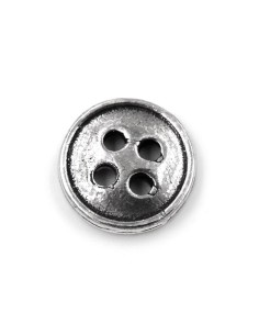 Solid Silver Round Button  