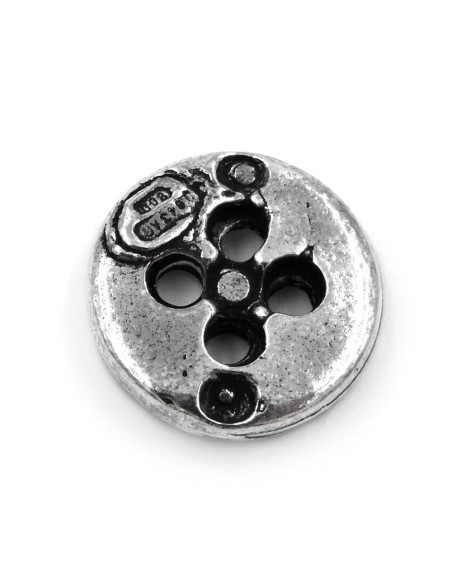 Solid Silver Round Button  