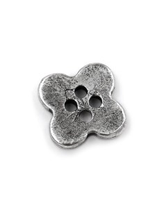Solid Silver Flower Button  