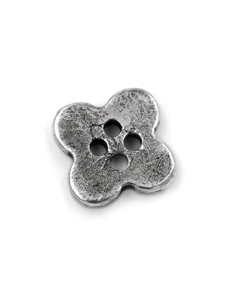 Solid Silver Flower Button  