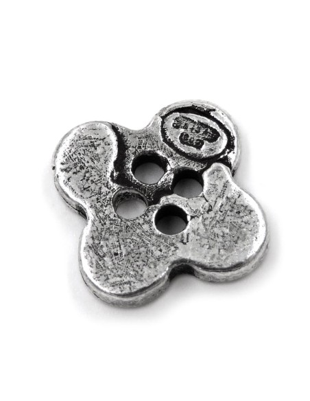 Solid Silver Flower Button  