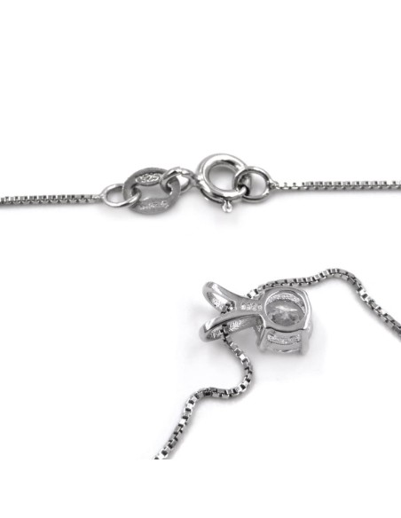 Sterling Silver Light Point Necklace with White Zircon