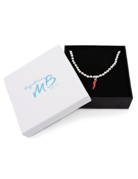 Bracciale Catena Donna in Argento 925 Rodiato Con Ciondolo Doppia Stella