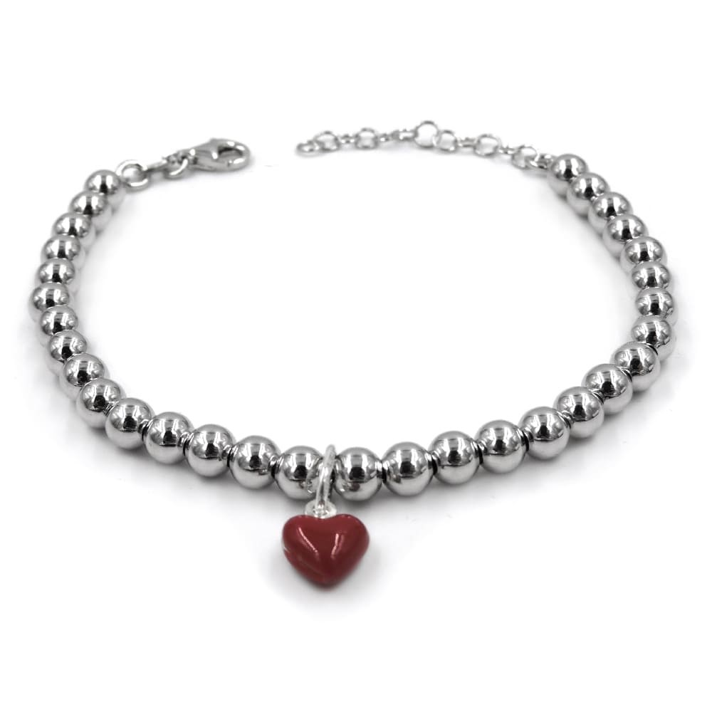 Red Heart Beaded Bracelet