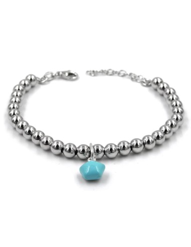 Turquoise Star 925 Sterling Silver Beaded Bracelet