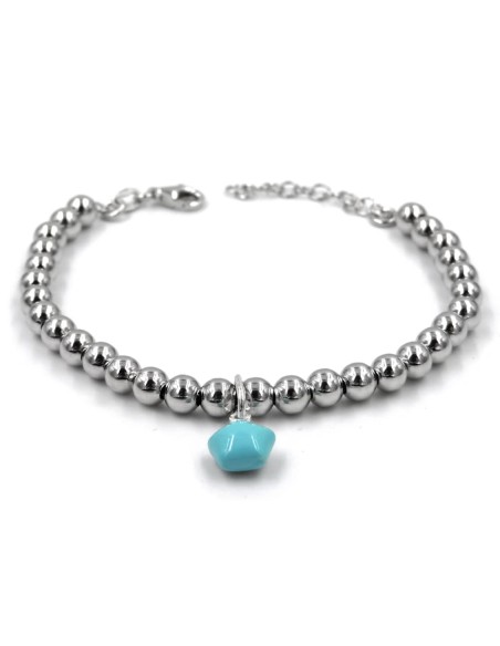 Bracciale Catena Donna in Argento 925 Rodiato Con Ciondolo Doppia Stella