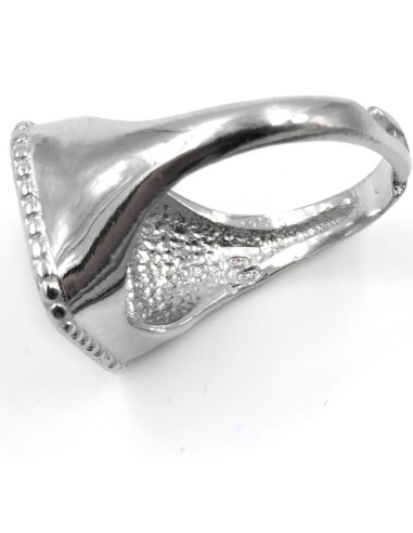 Anello Chevalier Quadrato in Argento 925 con...