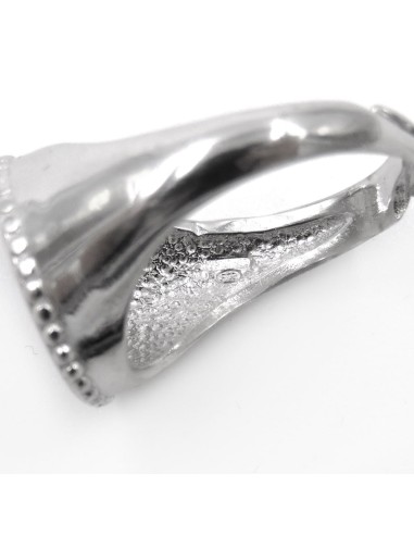 Sterling Silver Round Chevalier Ring with White...