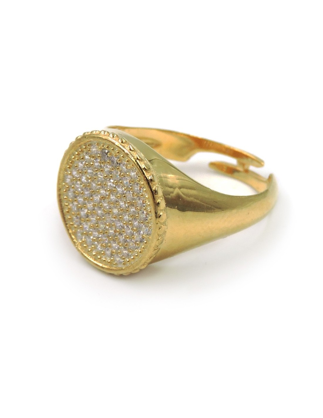 Gold Plated Sterling Silver Round Ring