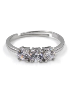 Anello Trilogy in Argento 925 e Zirconi Bianchi 2