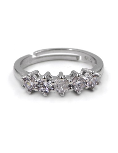 Ring aus 925er Sterlingsilber mit fünf Weißen...