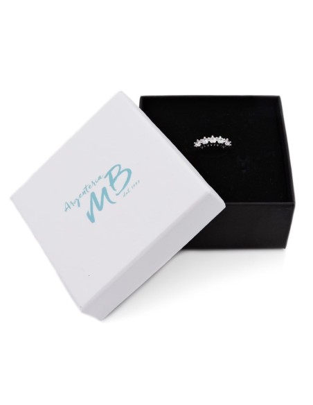 925 Sterling Silver Ring with 5 Zircons