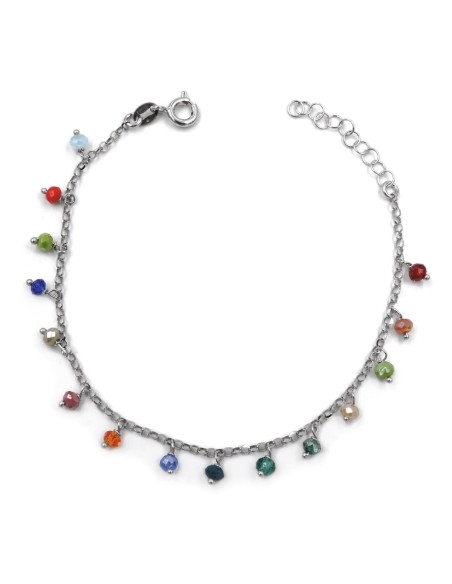 925 Sterling Silver Bracelet with Multicolored Zircons