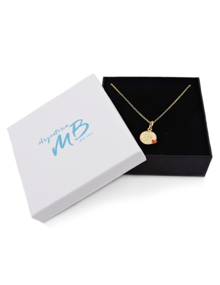 Collana con Ciondolo Emoticon Bacio in Argento 925 Placcato Oro 