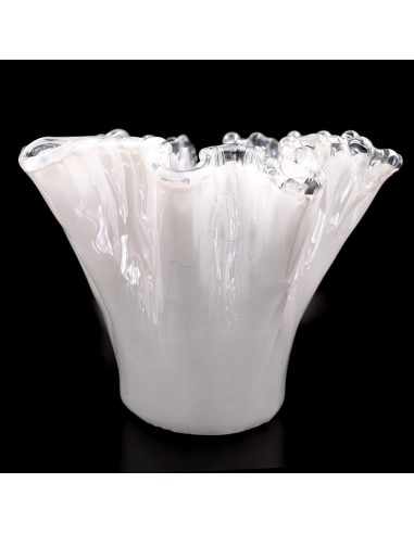 Murano Glas Vase Eiche Weiß