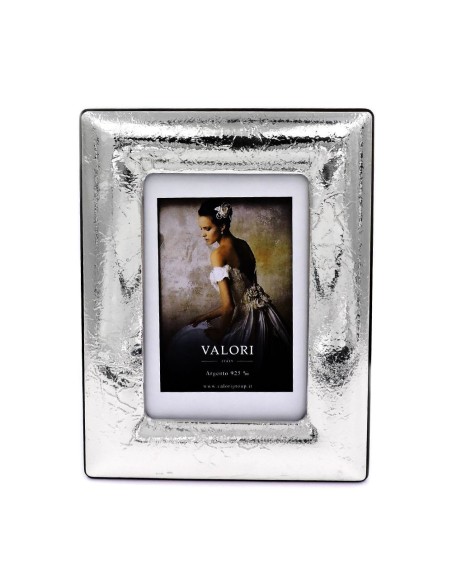 925 Sterling Silver Photo Frame 4 x 6 Blades Model Mahogany Back 