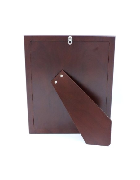 925 Sterling Silver Glossy Photo Frame 7 x 8,6 Cherry Wood Back 