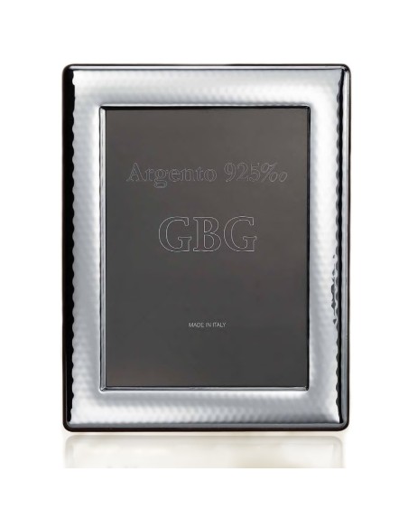 Bilderrahmen aus 925er Sterlingsilber mit Glatter, Gehämmerten Oberfläche, 18 x 24 cm