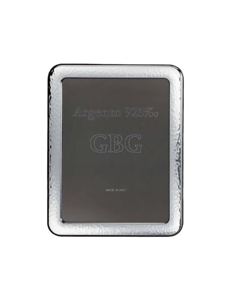 Gehämmerter Bilderrahmen aus 925er Sterlingsilber mit Abgerundeten Ecken, 10 x 15 cm