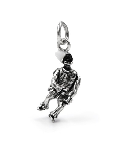Solid Silver Pulcinella Pendant 