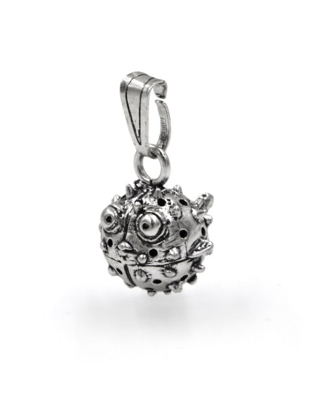Sterling Silver Puffer Fish Pendant 