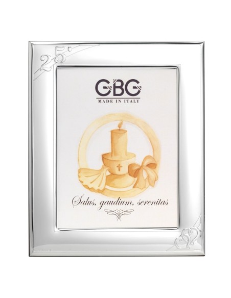 25th Anniversary Picture Frame 7 x 9 Intertwined Hearts