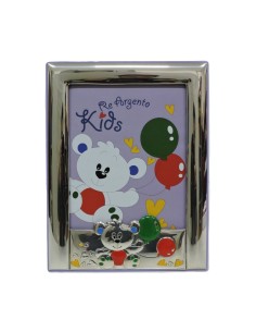 Cornice Portafoto Bimbi Viola Orsetto Palloncini cm 13x18...