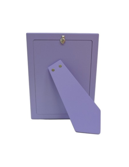Cornice Portafoto Bimbi Viola Orsetto Palloncini cm 13x18 in Argento  