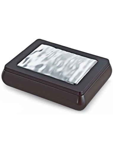 Wooden Jewelry Box with Corrugated Silver Sheet...