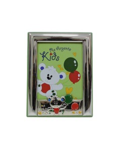 Cornice Portafoto Bimbi Verde Orsetto Palloncini cm 9x13...