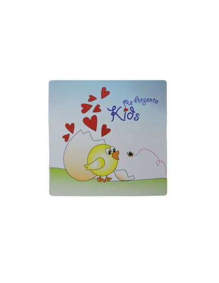 Cornice Portafoto Bimbi Viola Coniglietto Cuoricini cm 9x13 in Argento 