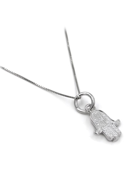 Collana con Ciondolo Mano di Fatima Hamsa in Argento 