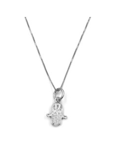 Hamsa Hand Sterling Silver Necklace  2