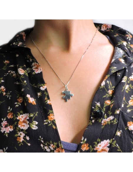 Collana Tessera di Puzzle in Argento 
