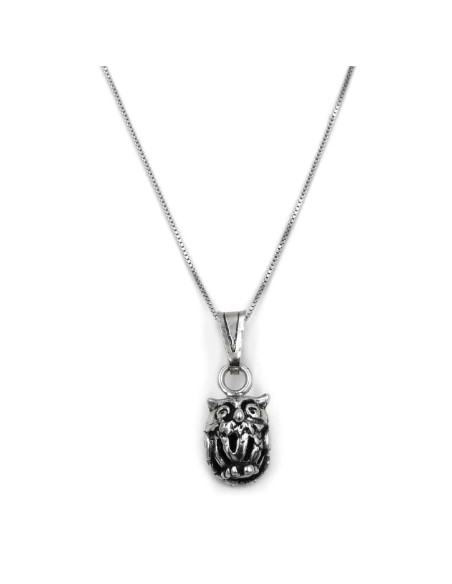 Sterling Silver Owl Pendant Necklace