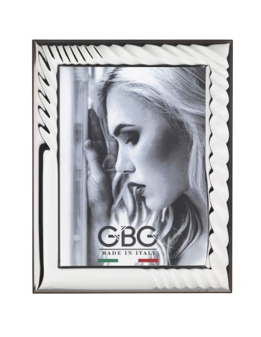 Cornice Portafoto Lucida Effetto Stropicciato cm 18x24 in Argento 
