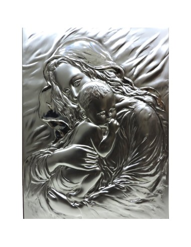 Quadro Sacro in Argento Maternità Rettangolare...