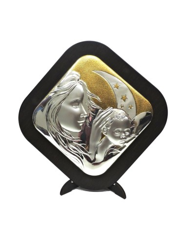Framework Sacred Rhomboidal Headboard Motherhood Embossed Silver With Golden Details