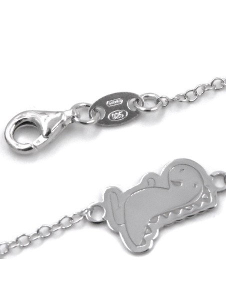 925 Sterling Silver Dinosaur Bracelet 