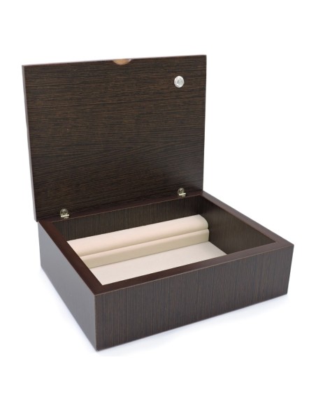 Drop Wooden Jewelry Box with Silver Cover 