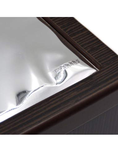 Drop Wooden Jewelry Box with Silver Cover 