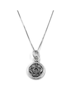 Sterling Silver Necklace with Royal Crown Medal
