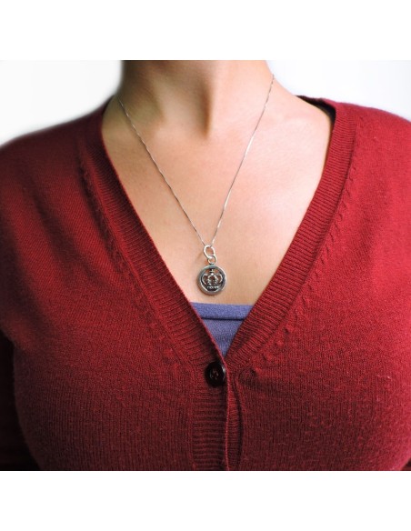 Collana con Medaglia Corona in Argento
