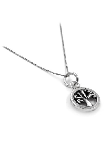 Sterling Silver Necklace with Three of Life Medal